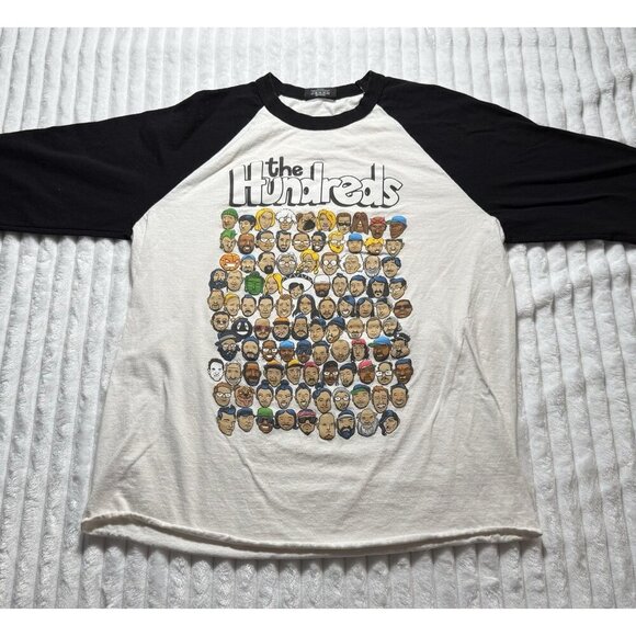 The Hundreds Raglan 3/4 Short Sleeve Men's XL Graphic T-shirt Baseball Jersey - Picture 1 of 11